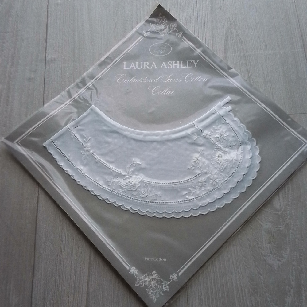 Laura Ashley embroidered swiss cotton collar for the sewing lady